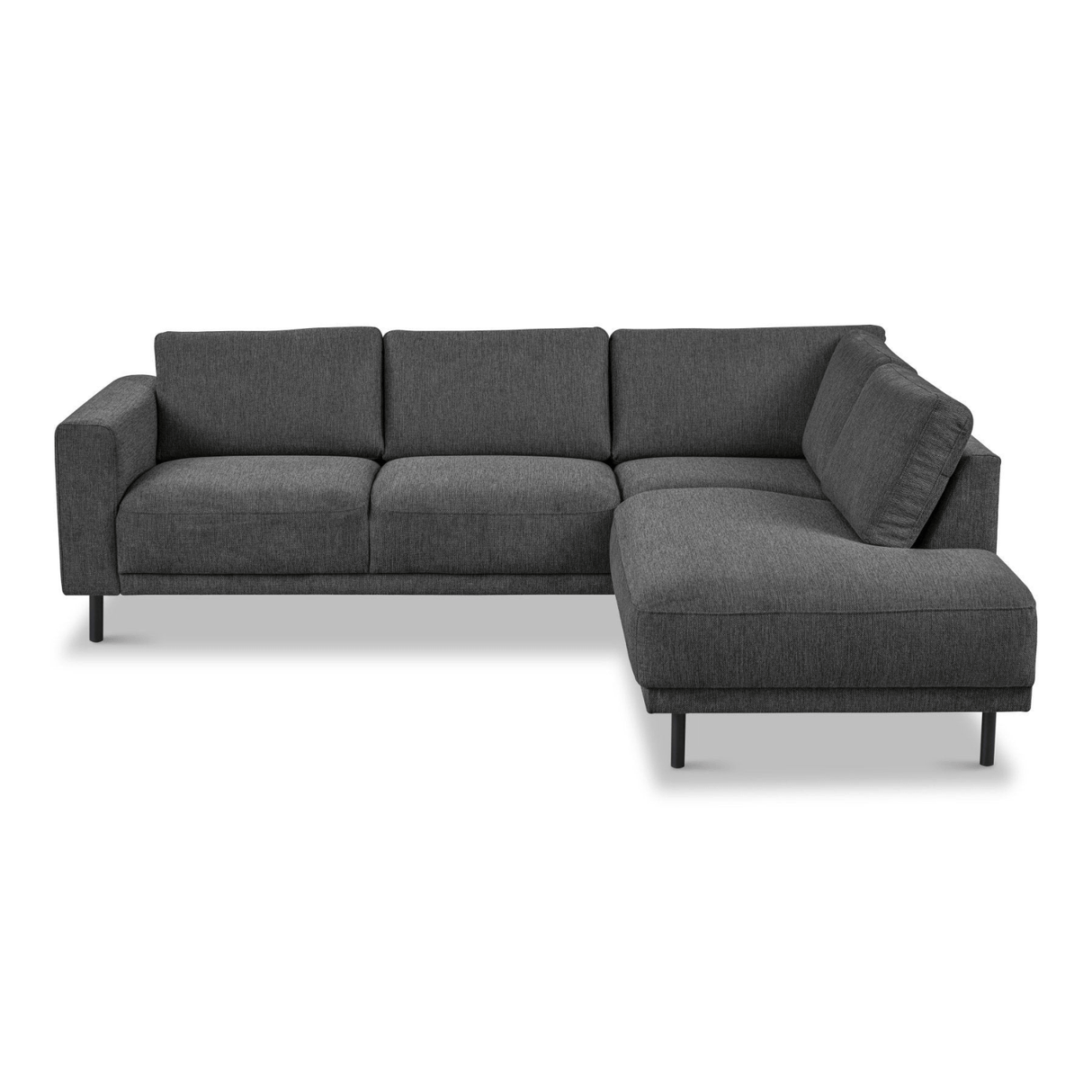 Modern 3-seater Corner Sofa Right Anthracite Fabric Aniko with Lounger 240x197x78 cm