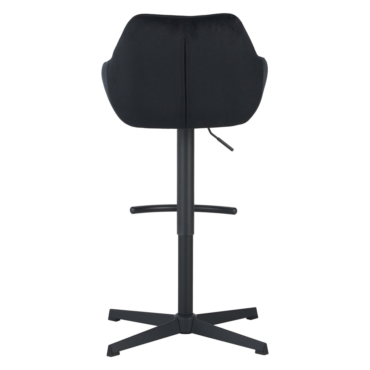 Venom Bar Stool Black Velvet - adjustable rotating bar seat with armrest