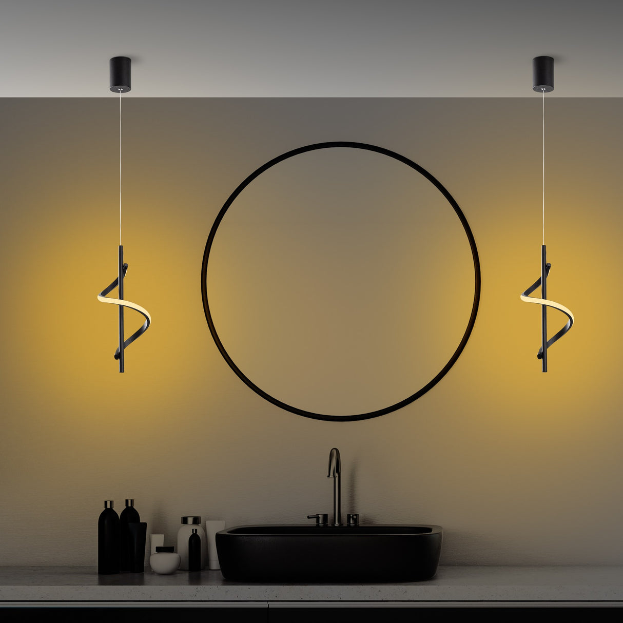 Black Metal Pendant Lamp Opulent