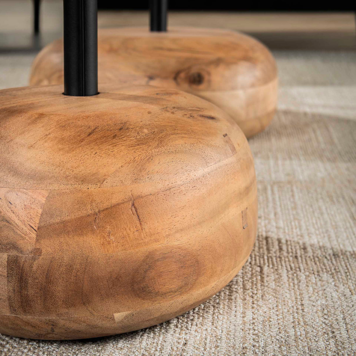 Coffee table set of 2 Mosi Organic Acacia wood Natural