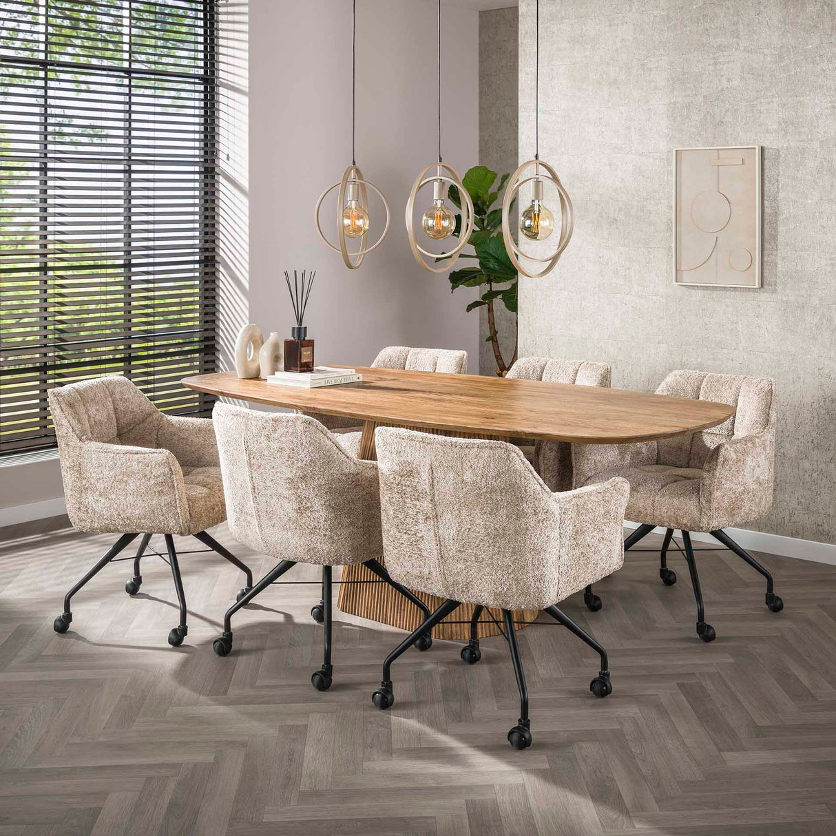 Dining table Sable 215 cm - Mango wood Sand