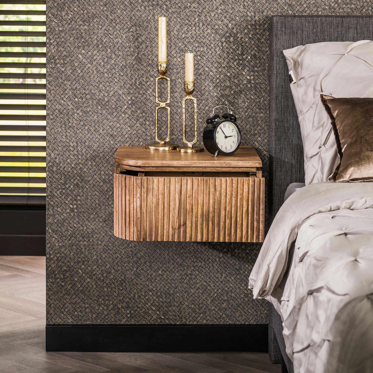 Floating Bedside Table Maria Set of 2 Mango Wood