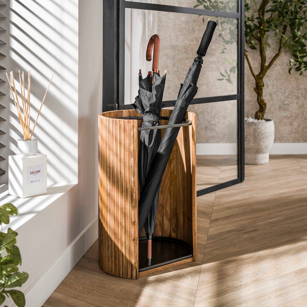 Umbrella Stand Liva - Mango wood Sand Color 50 cm