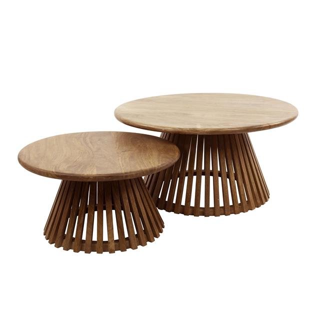 Round Coffee Table Set of 2 Vera Mango wood