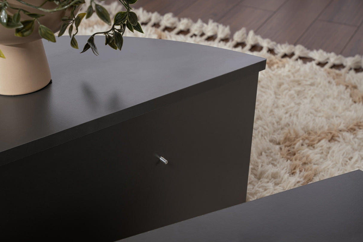 Round Coffee Table Anthracite Melamine 85 cm Orin