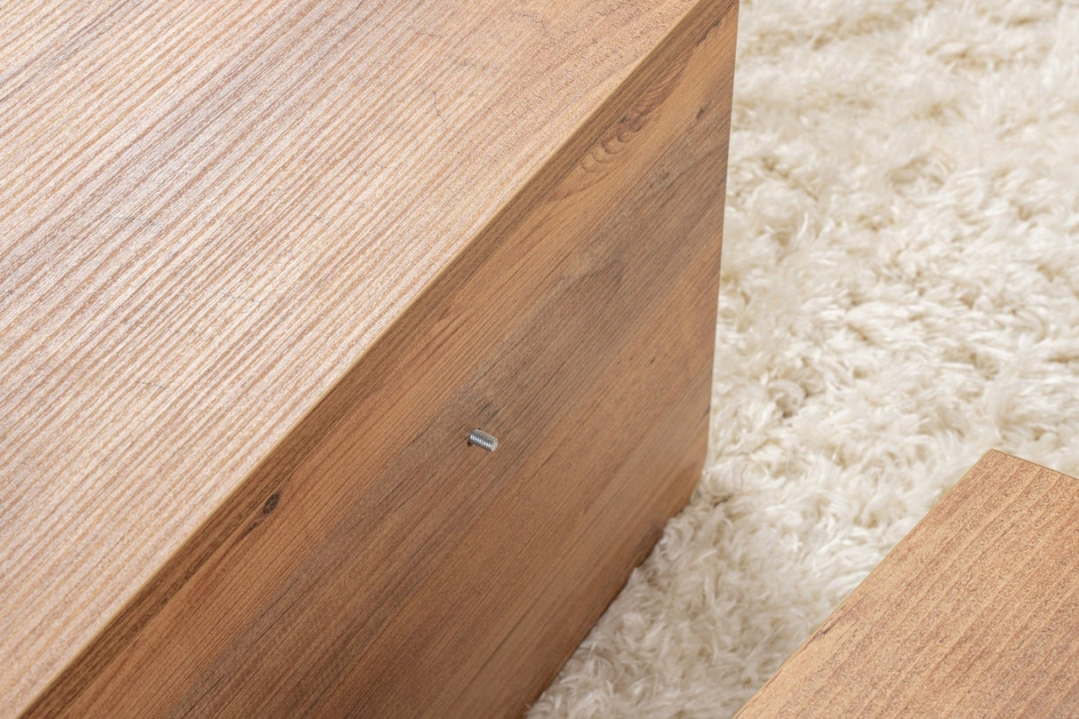 Salontafels - Ronde Salontafel Atlantisch Dennenhout Getrapt Melamine 90 cm Orin - Dimehouse