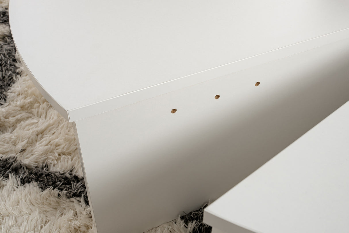 Round Coffee Table White 85 cm Melamine Orin