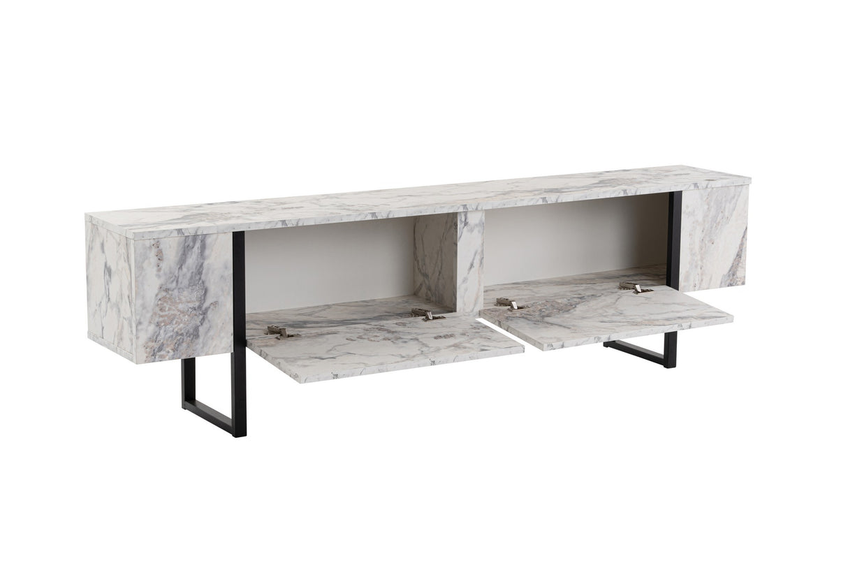 TV Meubels - TV Meubel Marmer Melamine Zwart Frame Blitz 50x180x29,5 cm - Dimehouse