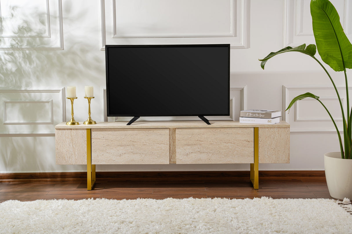 TV Unit Beige Melamine Fouden Frame Blitz 50x180x29.5 cm