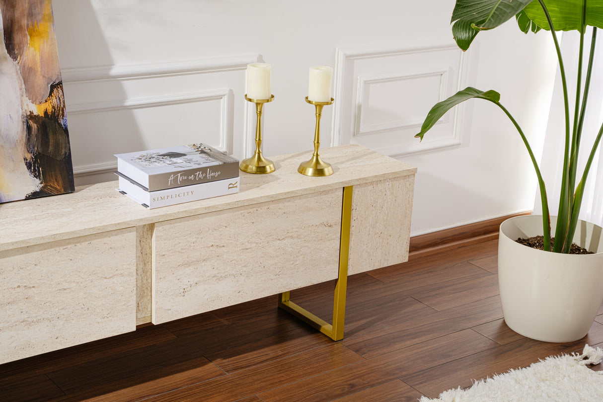 TV Unit Beige Melamine Fouden Frame Blitz 50x180x29.5 cm