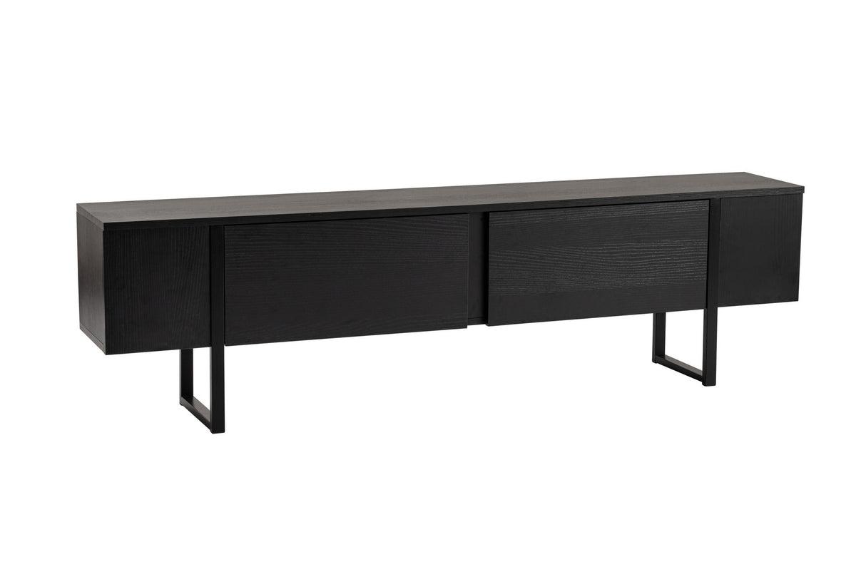 TV Cabinet Black Melamine Blitz 50x180x29.5 cm