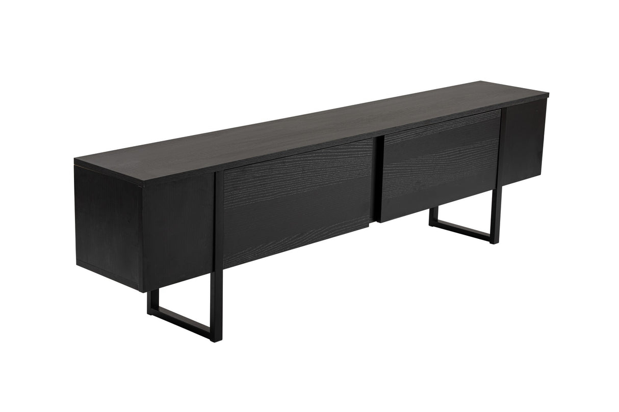 TV Cabinet Black Melamine Blitz 50x180x29.5 cm