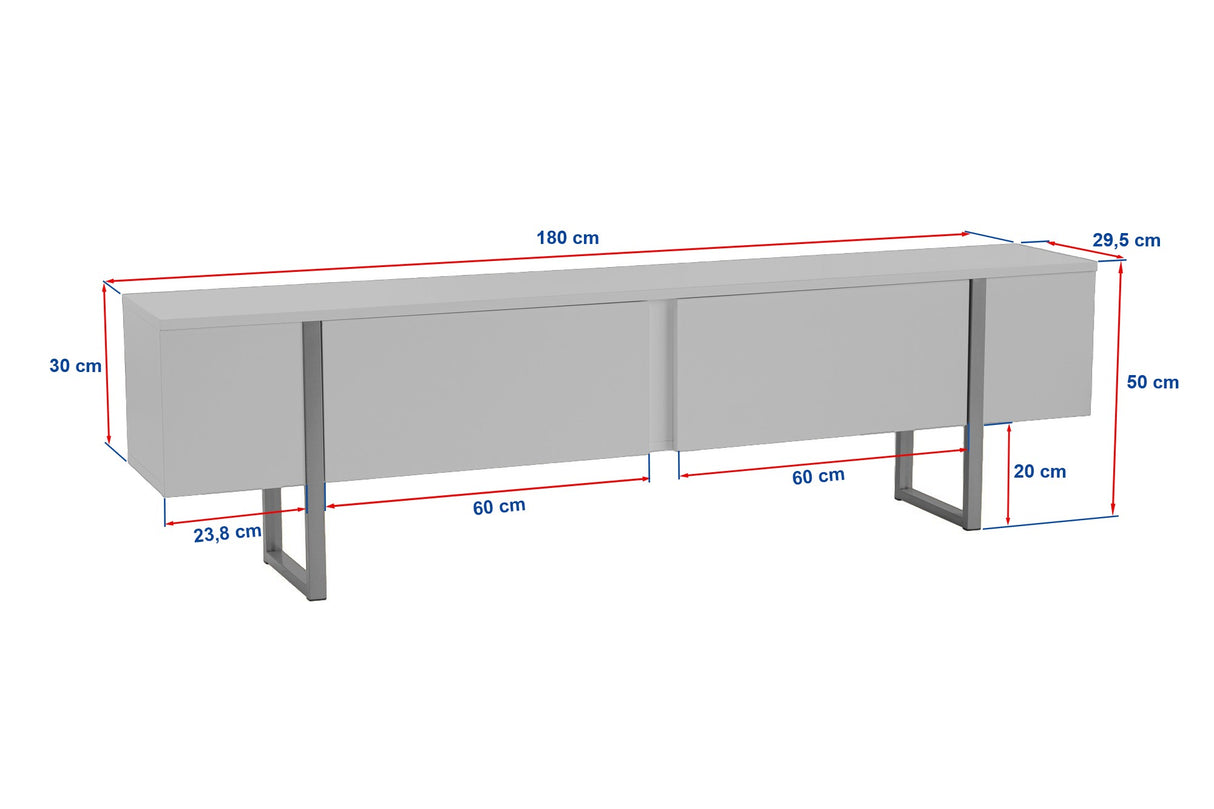 TV Meubels - TV Meubel Wit Melamine Blitz 50x180x29,5 cm - Dimehouse