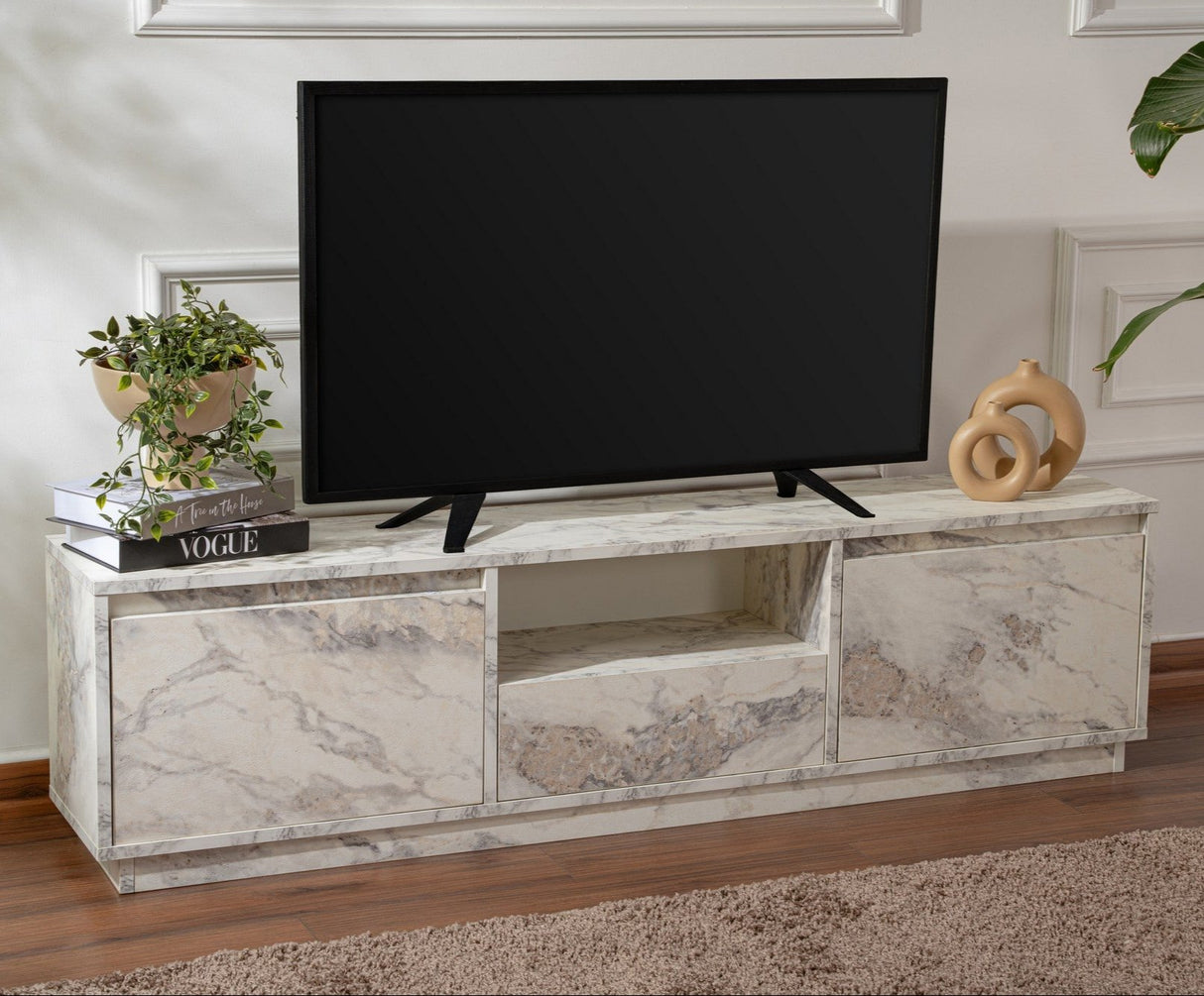 TV Furniture Marble Melamine Flare 42x160x29.5 cm