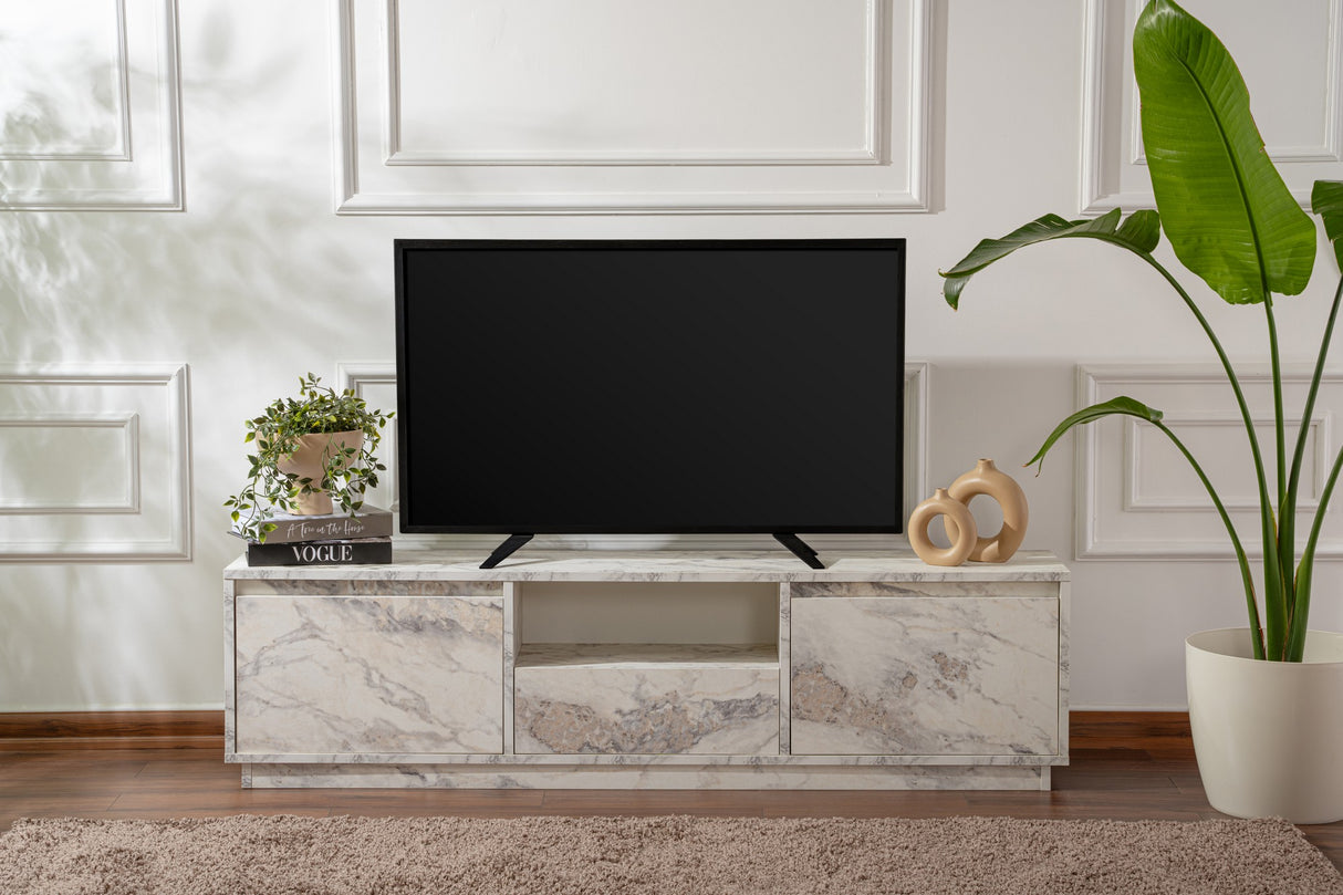 TV Furniture Marble Melamine Flare 42x160x29.5 cm
