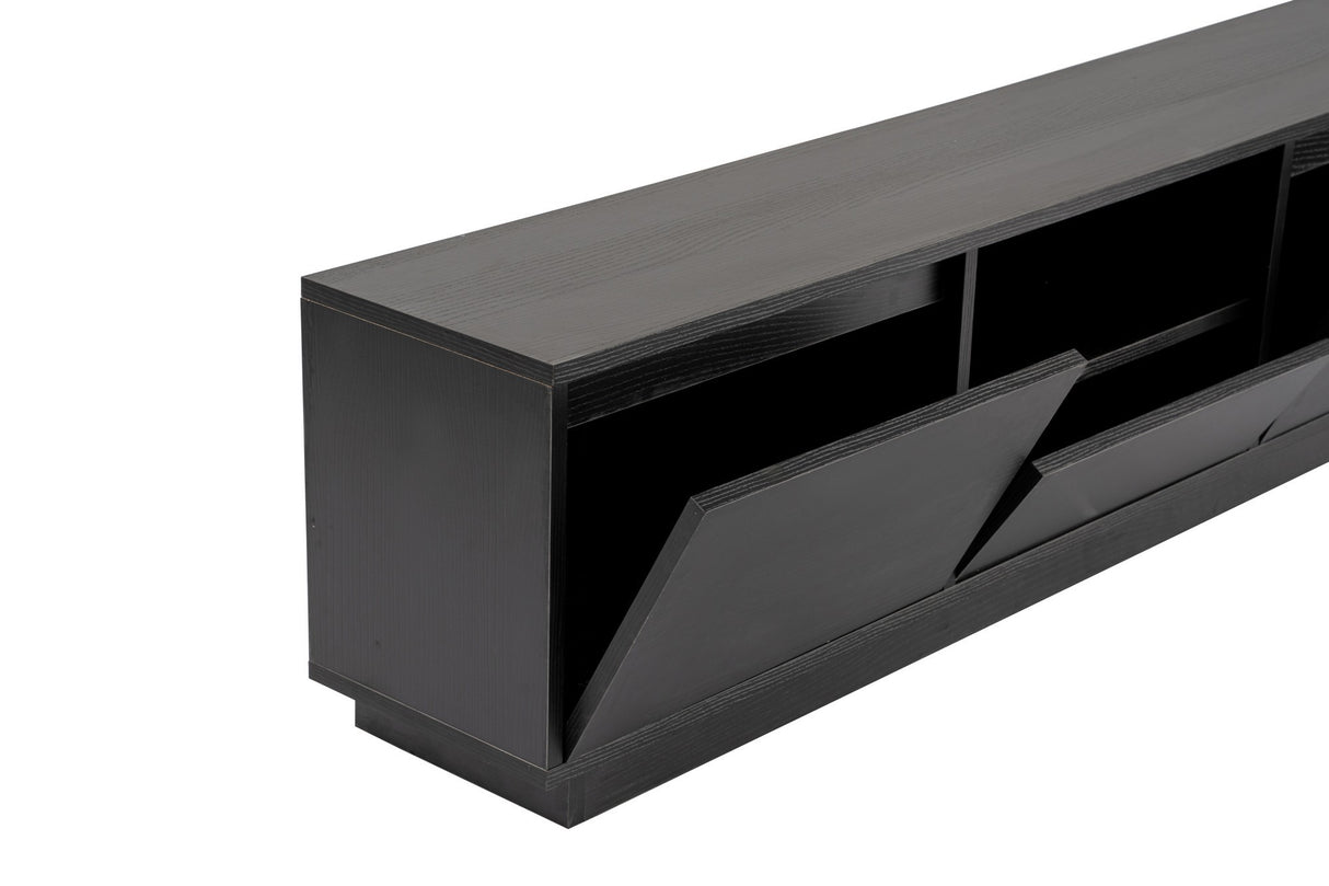 TV Cabinet Black Melamine Flare 42x160x29.5 cm