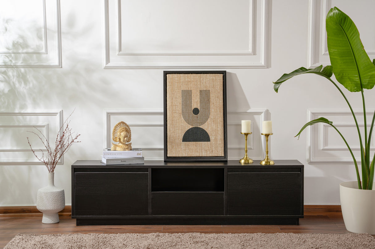 TV Cabinet Black Melamine Flare 42x160x29.5 cm