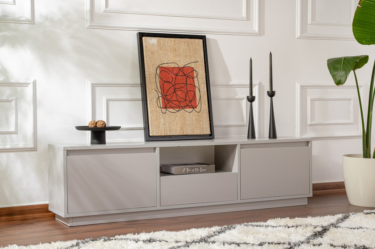 TV Furniture Gray Melamine Flare 42x160x29.5 cm