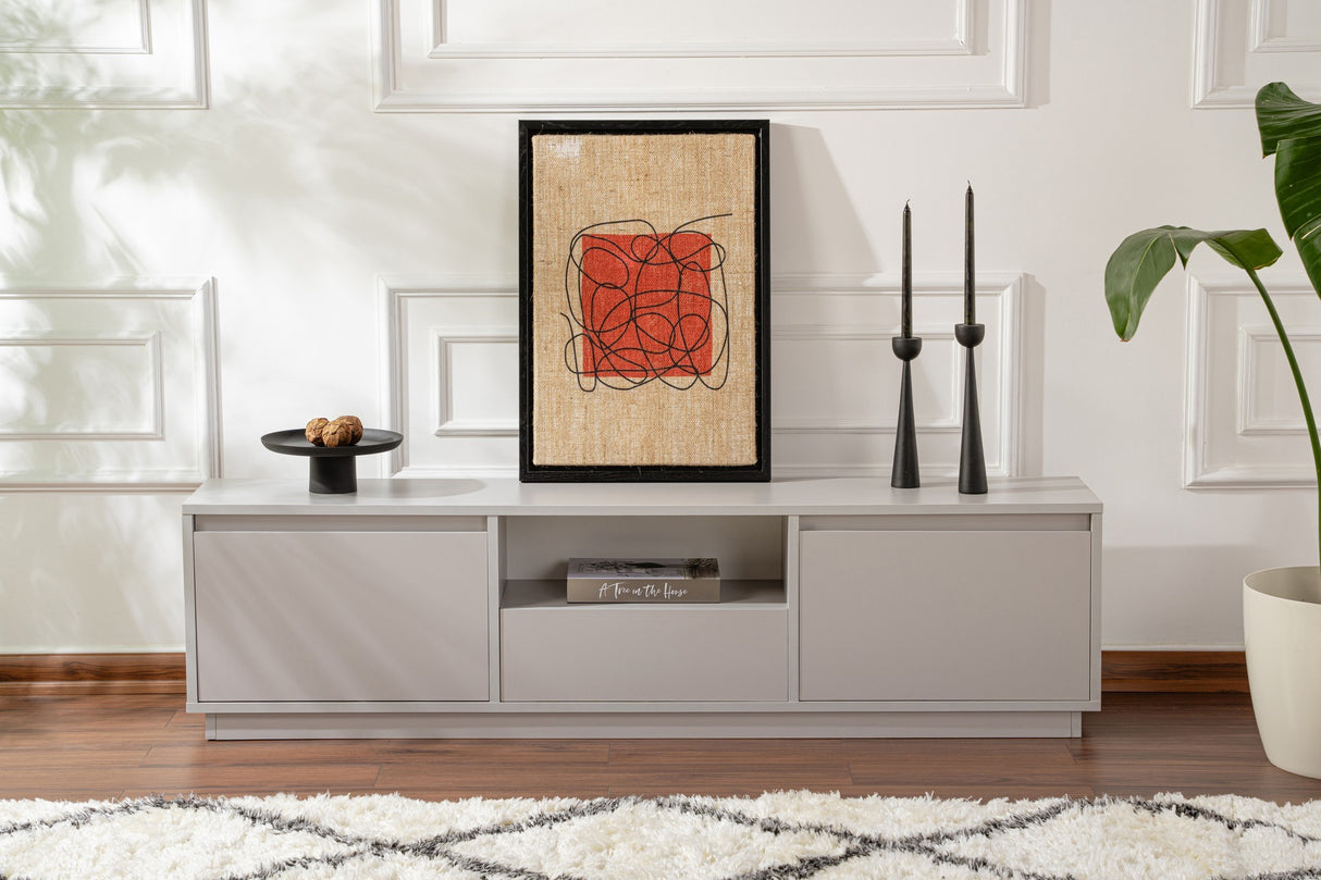 TV Furniture Gray Melamine Flare 42x160x29.5 cm