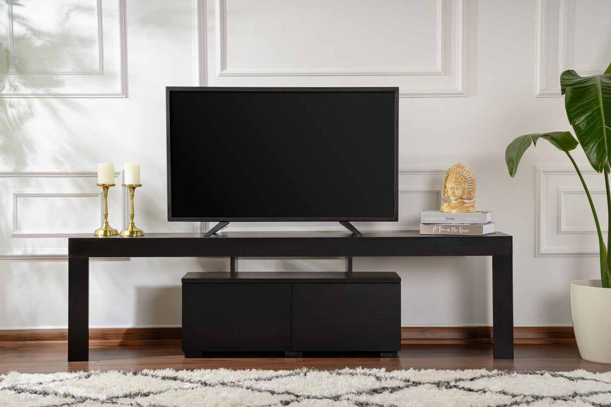 TV Cabinet Black Melamine Vertex 50x180x31.3 cm