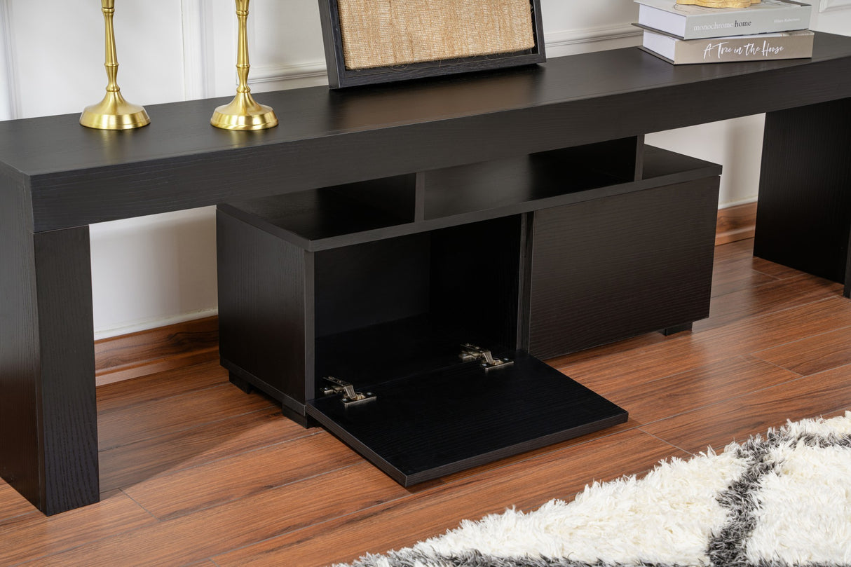 TV Cabinet Black Melamine Vertex 50x180x31.3 cm