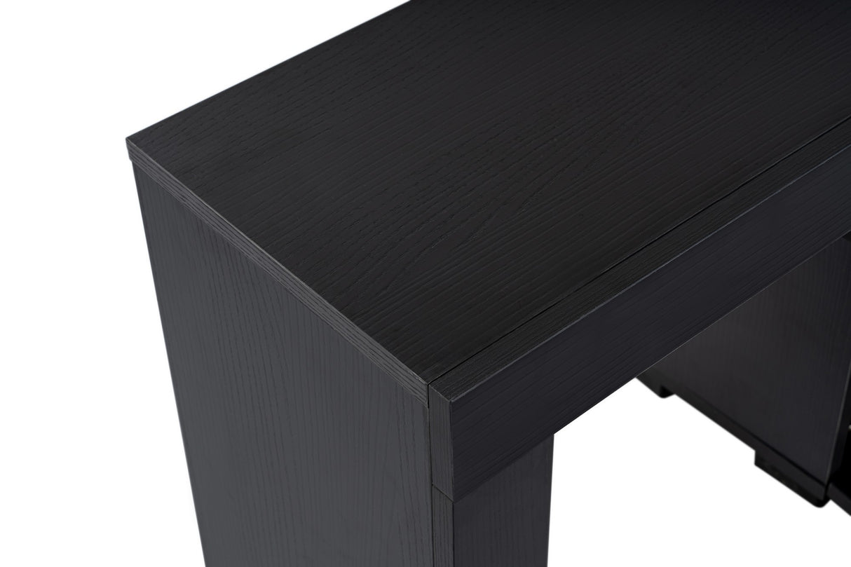 TV Cabinet Black Melamine Vertex 50x180x31.3 cm