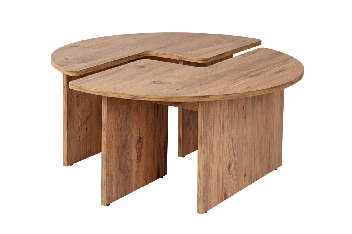 Round Coffee Table Moari Atlantic Pine Wood Melamine 90 cm