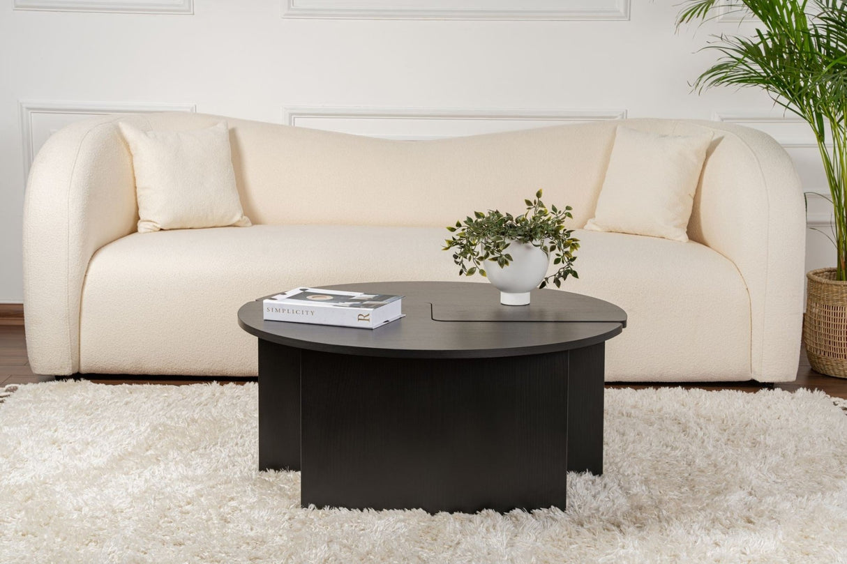 Round Coffee Table Moari Black Melamine 90 cm