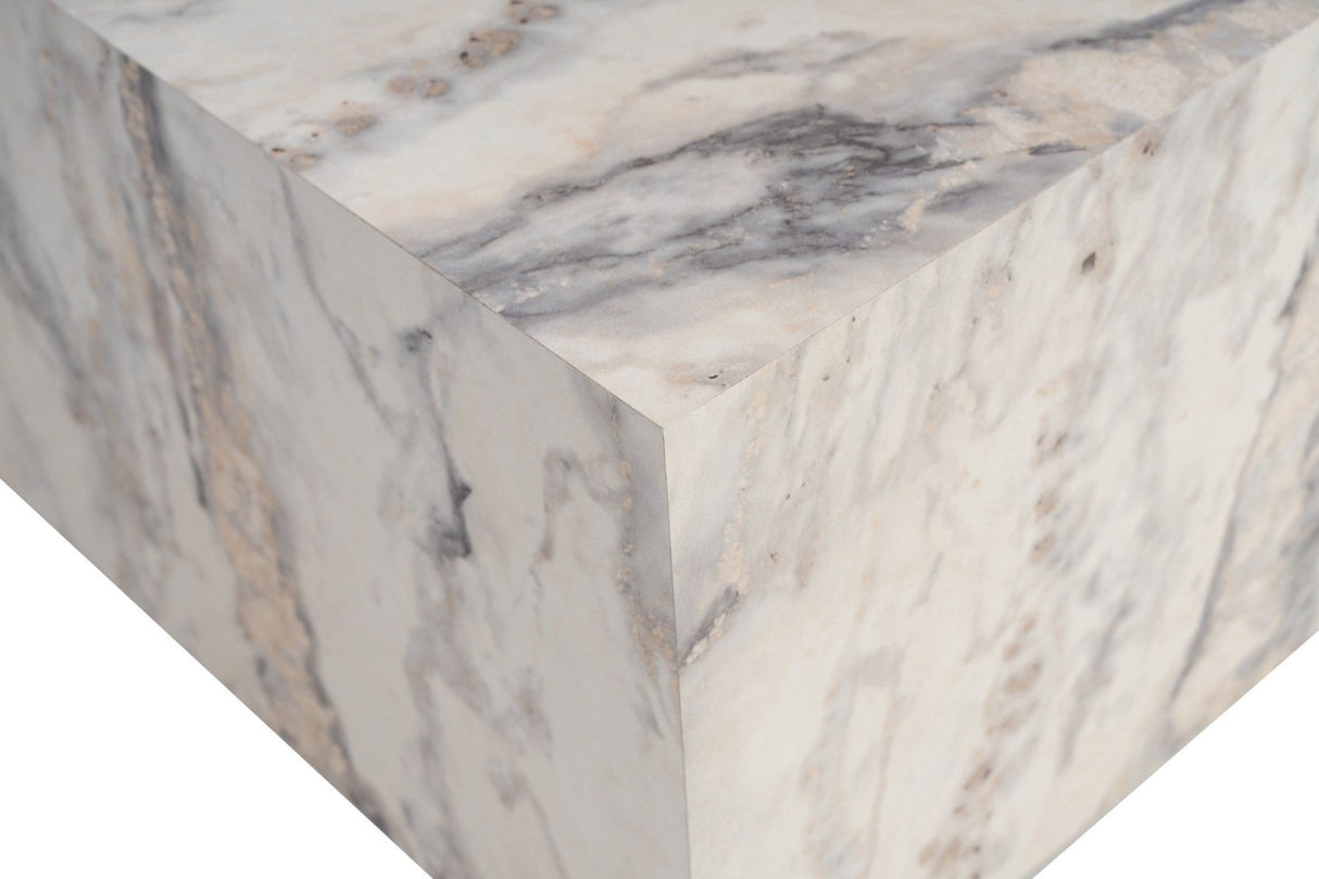 Modern Coffee Table Square 90x90 cm Marble Look Prasmi