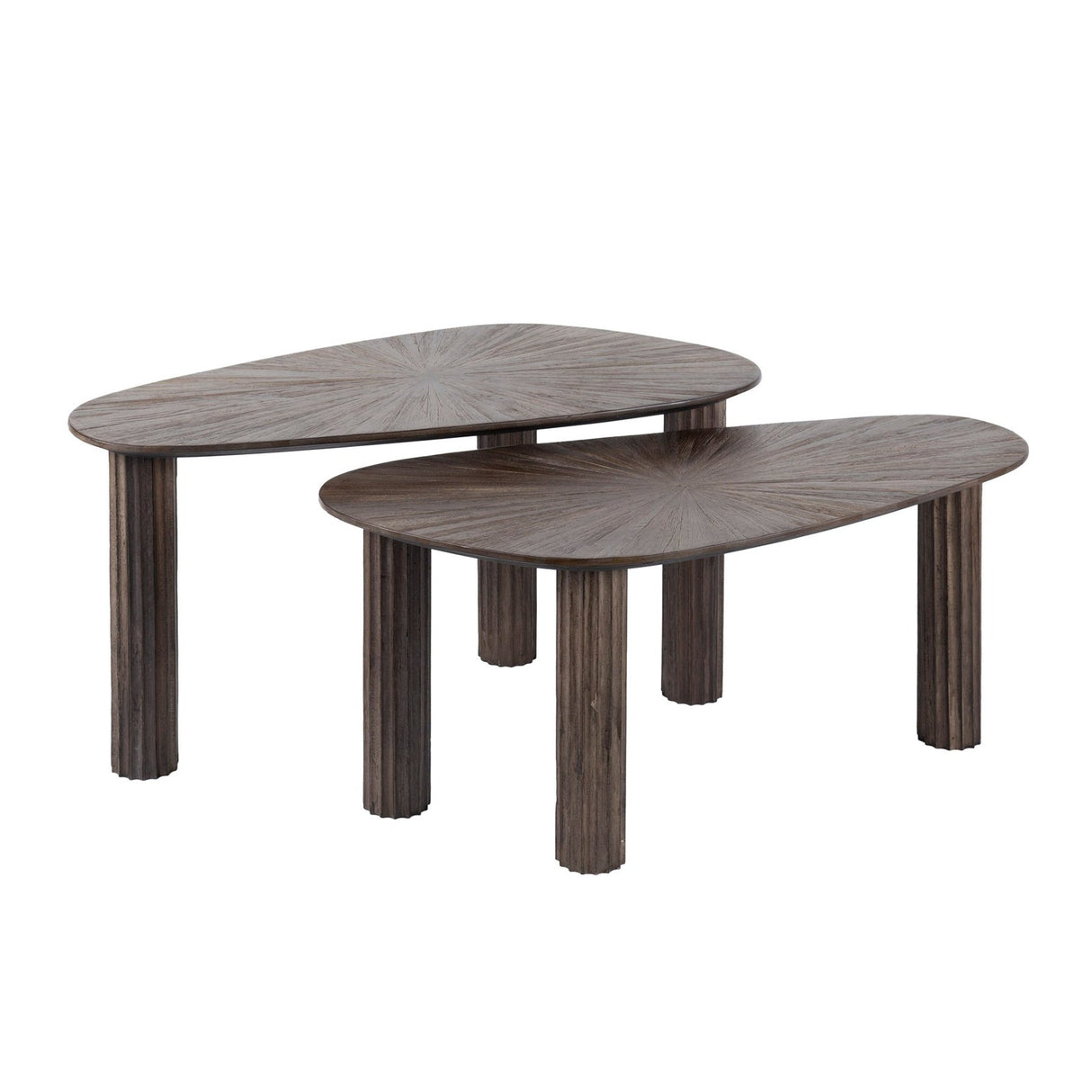 Coffee table set of 2 Myla Organic Teak Wood Brown