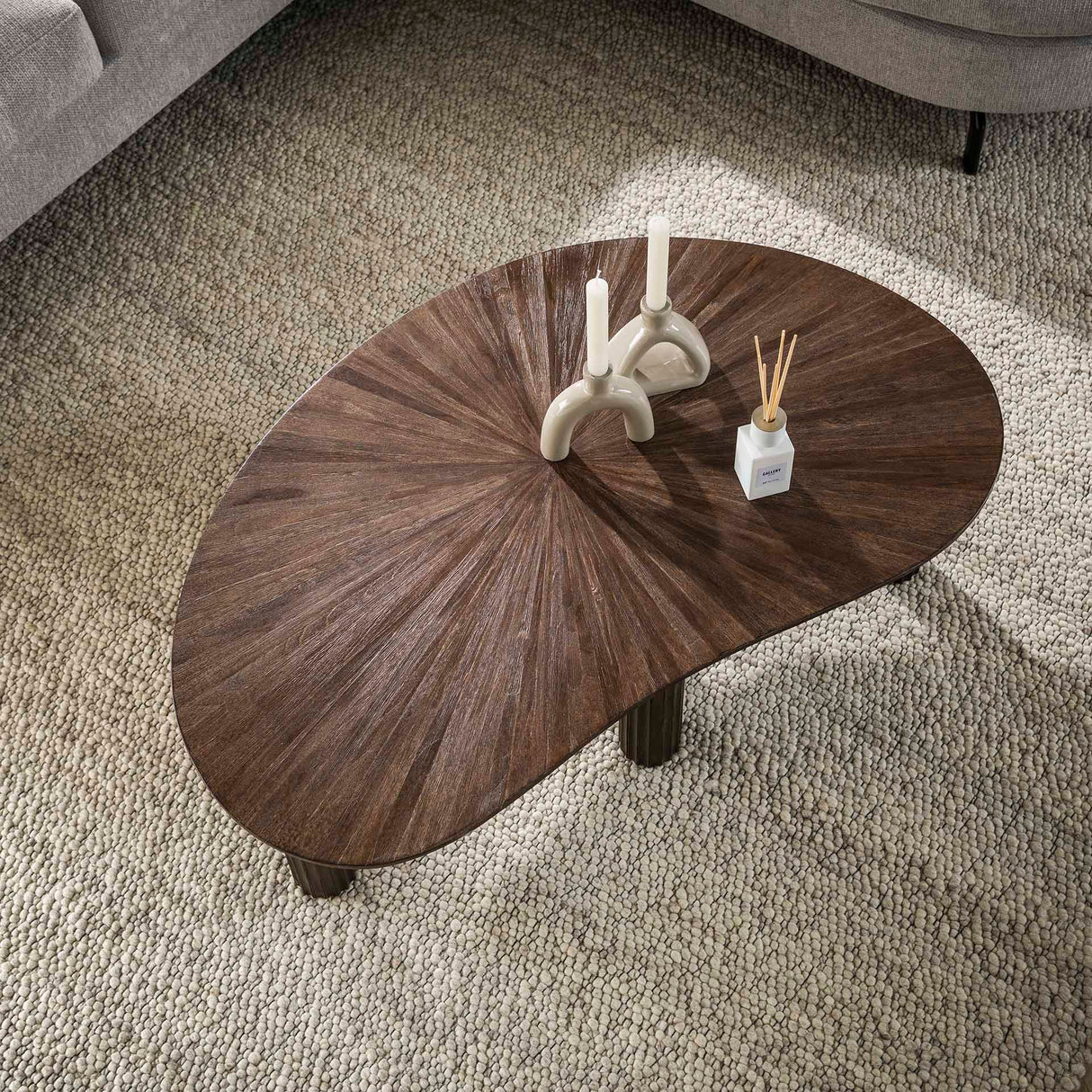 Myla Coffee Table Organic Teak Wood Brown 110 cm