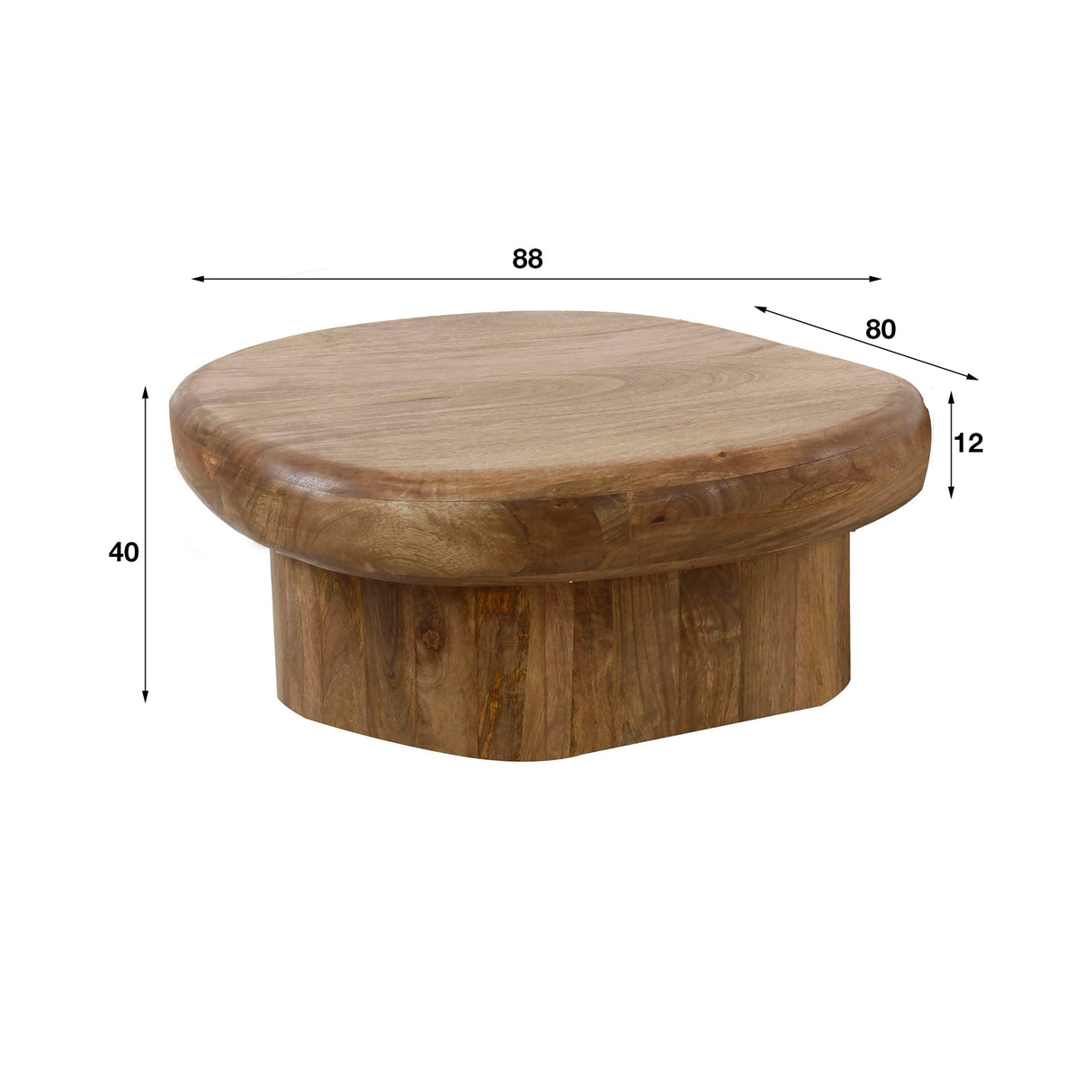 Organic coffee table Kacie Mango Wood sand color