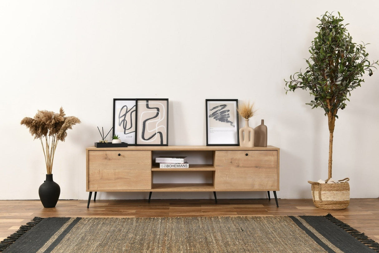 Calvin opbergkast eikenlook 180 cm Melamine gecoate houtvezelplaat