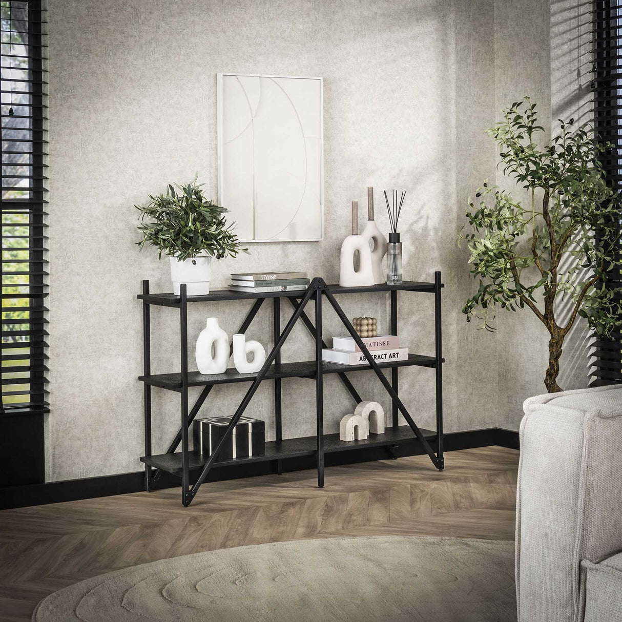 Loek Wall Cabinet 3-layer Metal Gray