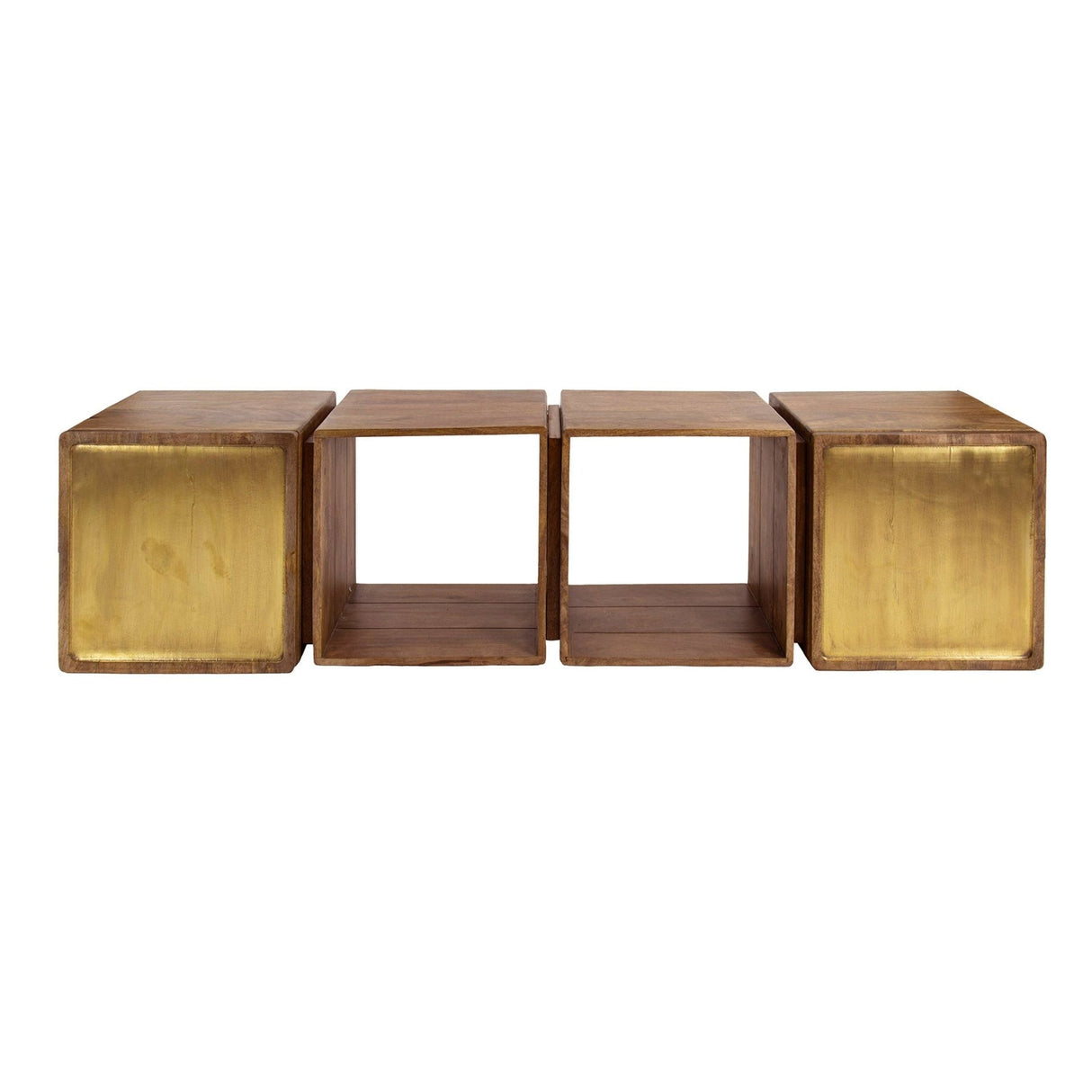 Hanging Sideboard Maceo - Mango wood Sand with Brass Accent 169 cm