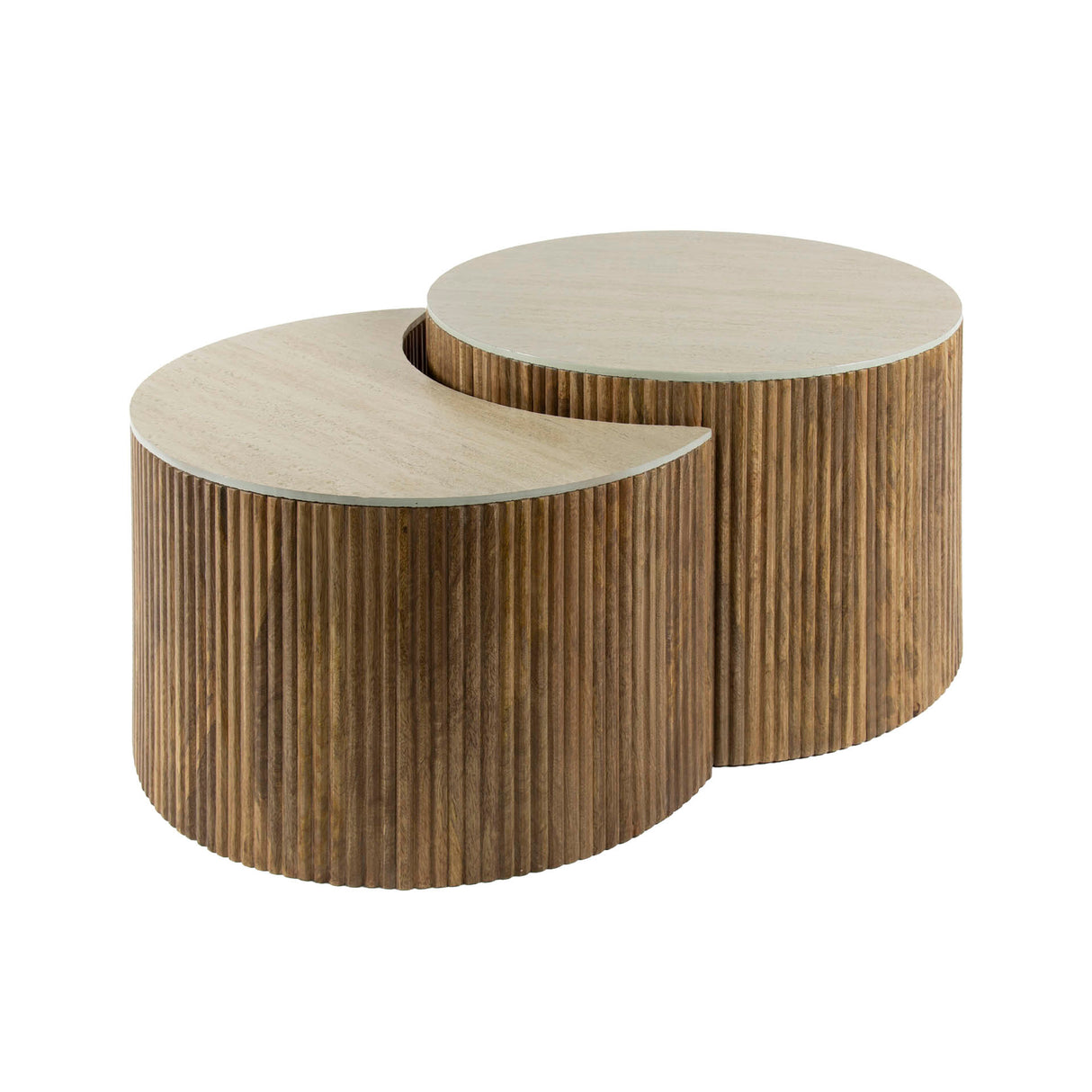 Vento Hemisphere Coffee Table Set Ø60 Solid Mango Sand