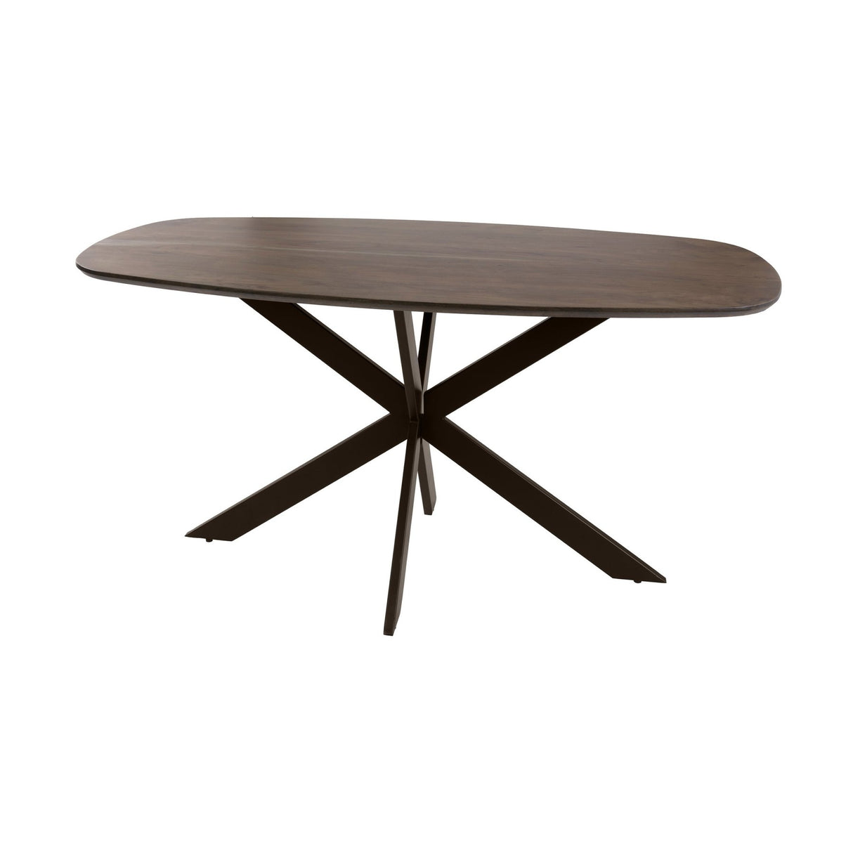 Danish oval dining table walnut brown solid acacia wood Tavon 150x90 cm
