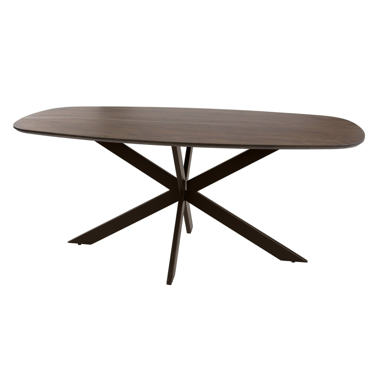 Danish oval dining table walnut brown solid acacia wood Tavon 215x105 cm
