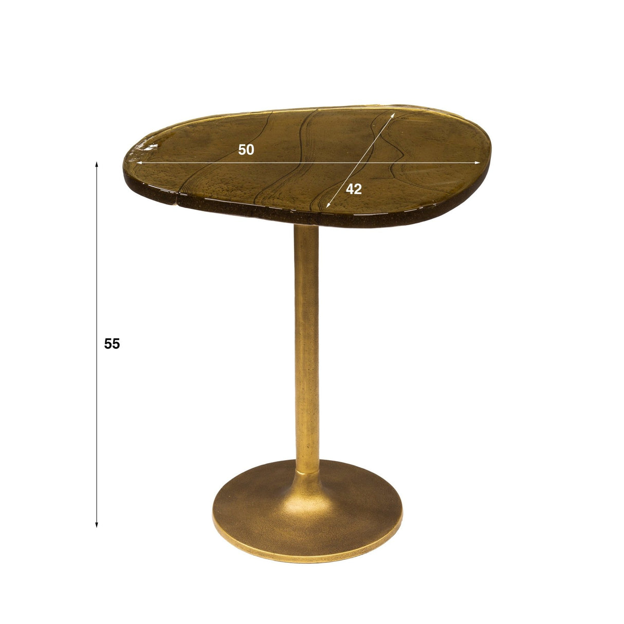 Side table Aurora M - Antique Gold 50x55 cm