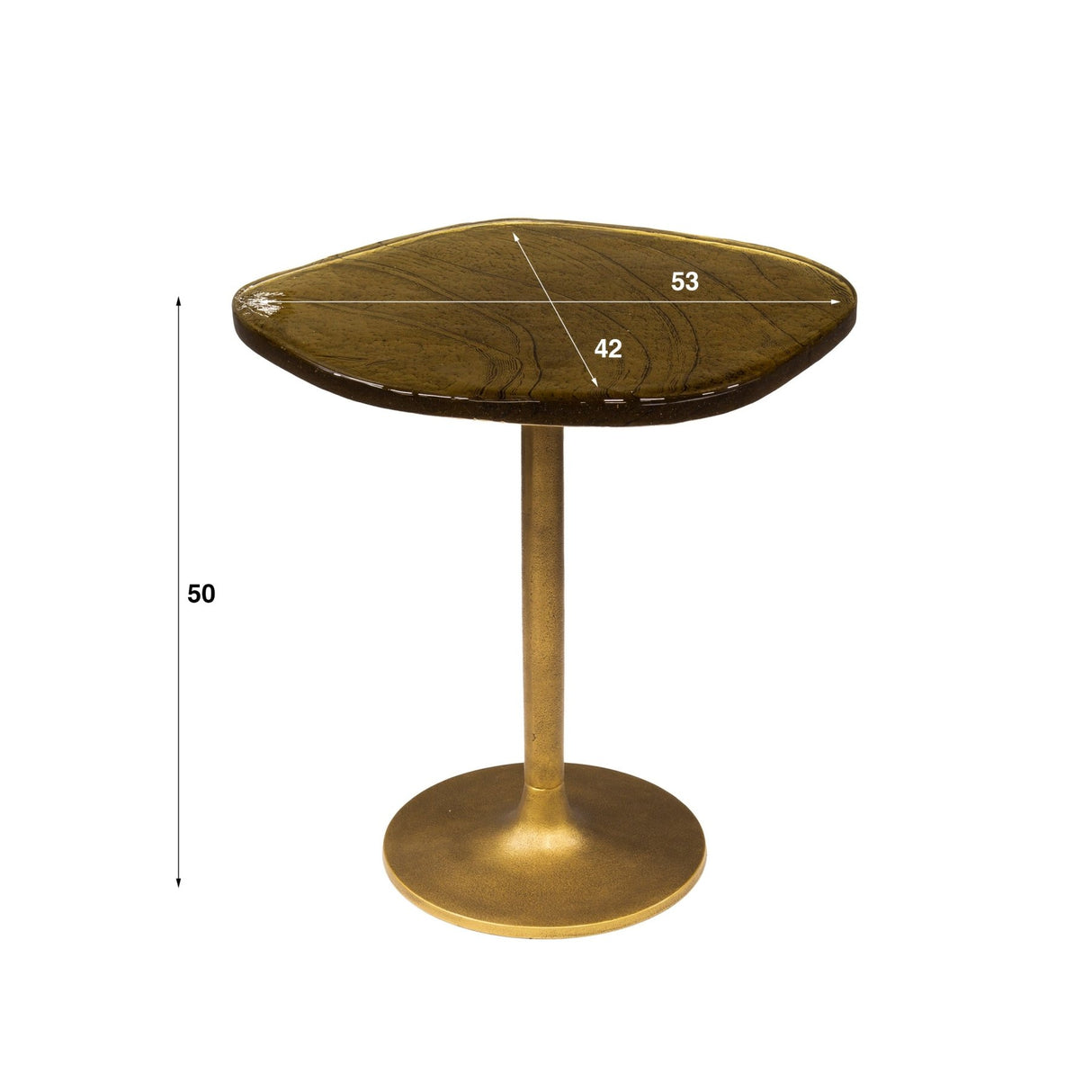 Side table Aurum S - Antique Gold Metal (53x42x50 cm)