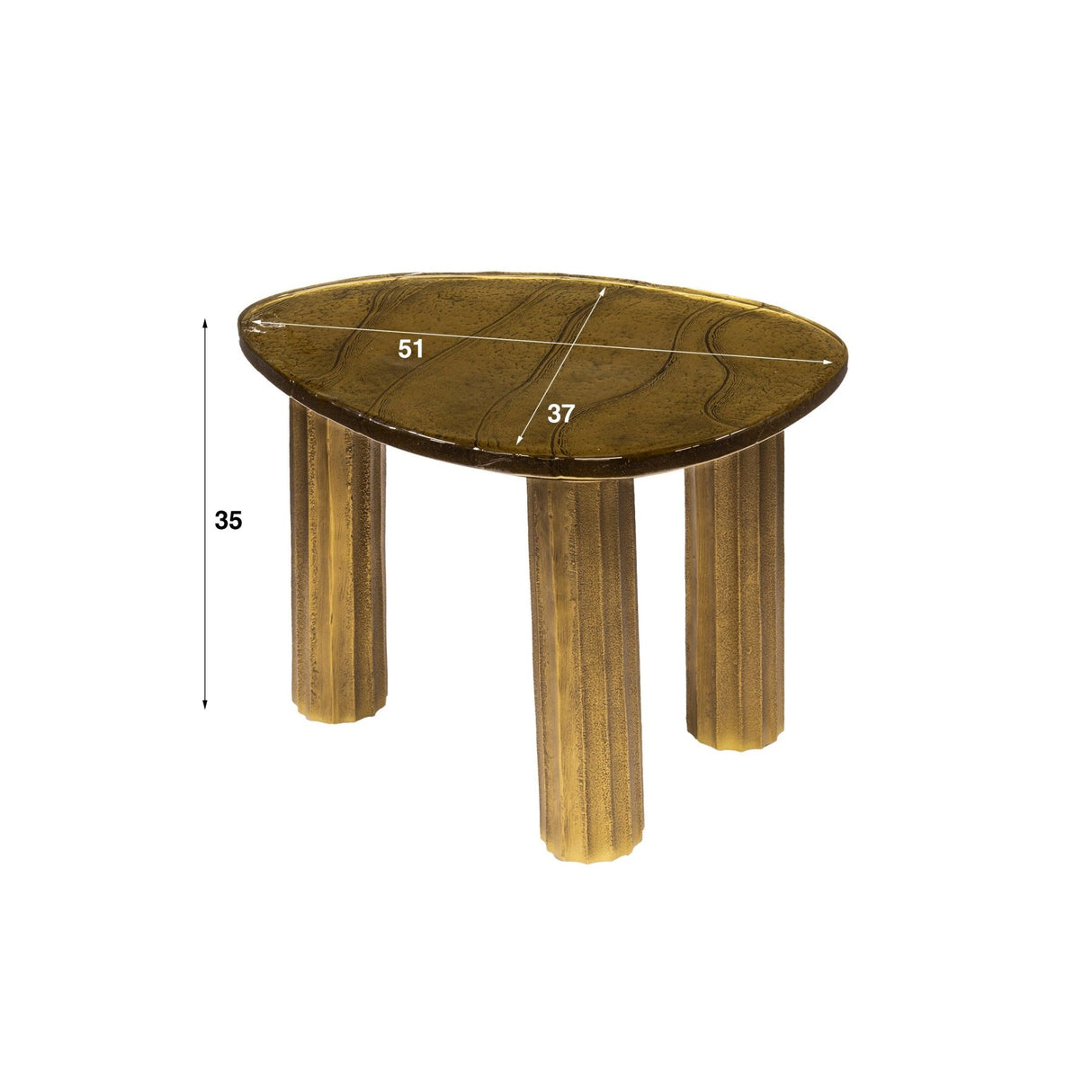 Coffee Table Nova S - Antique Gold 51x37 cm