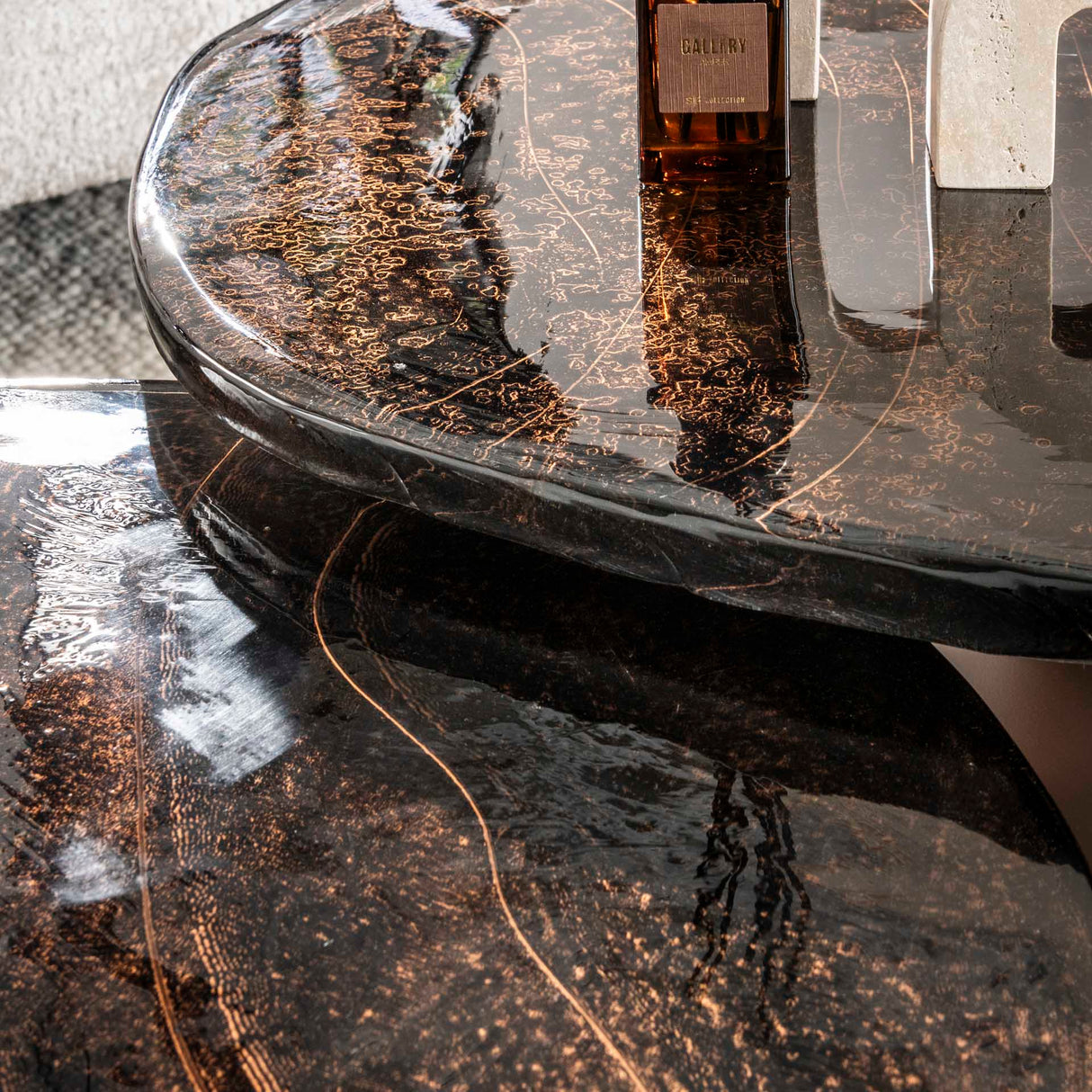 Coffee table set Aurora antique copper - set of 2