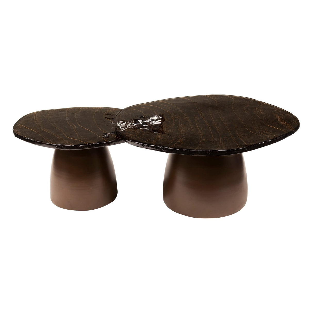 Coffee table set Aurora antique copper - set of 2