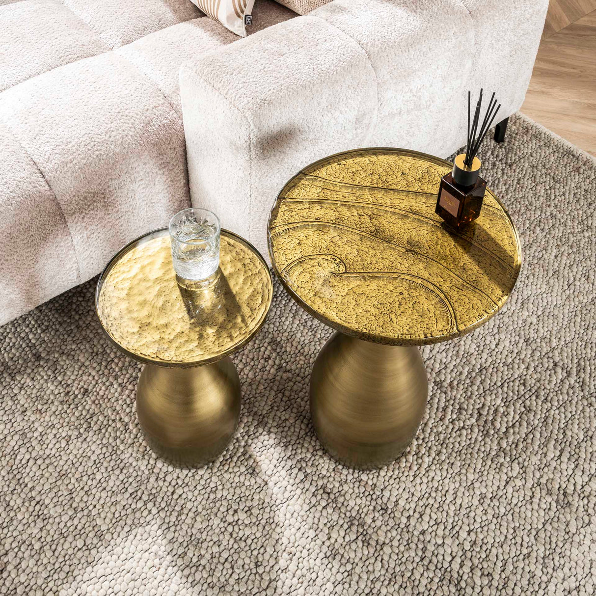 Side Table Drop S - Antique Gold - 30x30x45 cm
