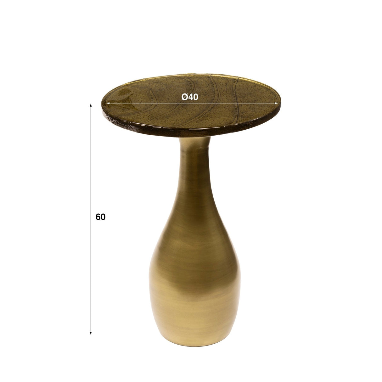 Side Table Drop M - Antique Gold 40x60 cm