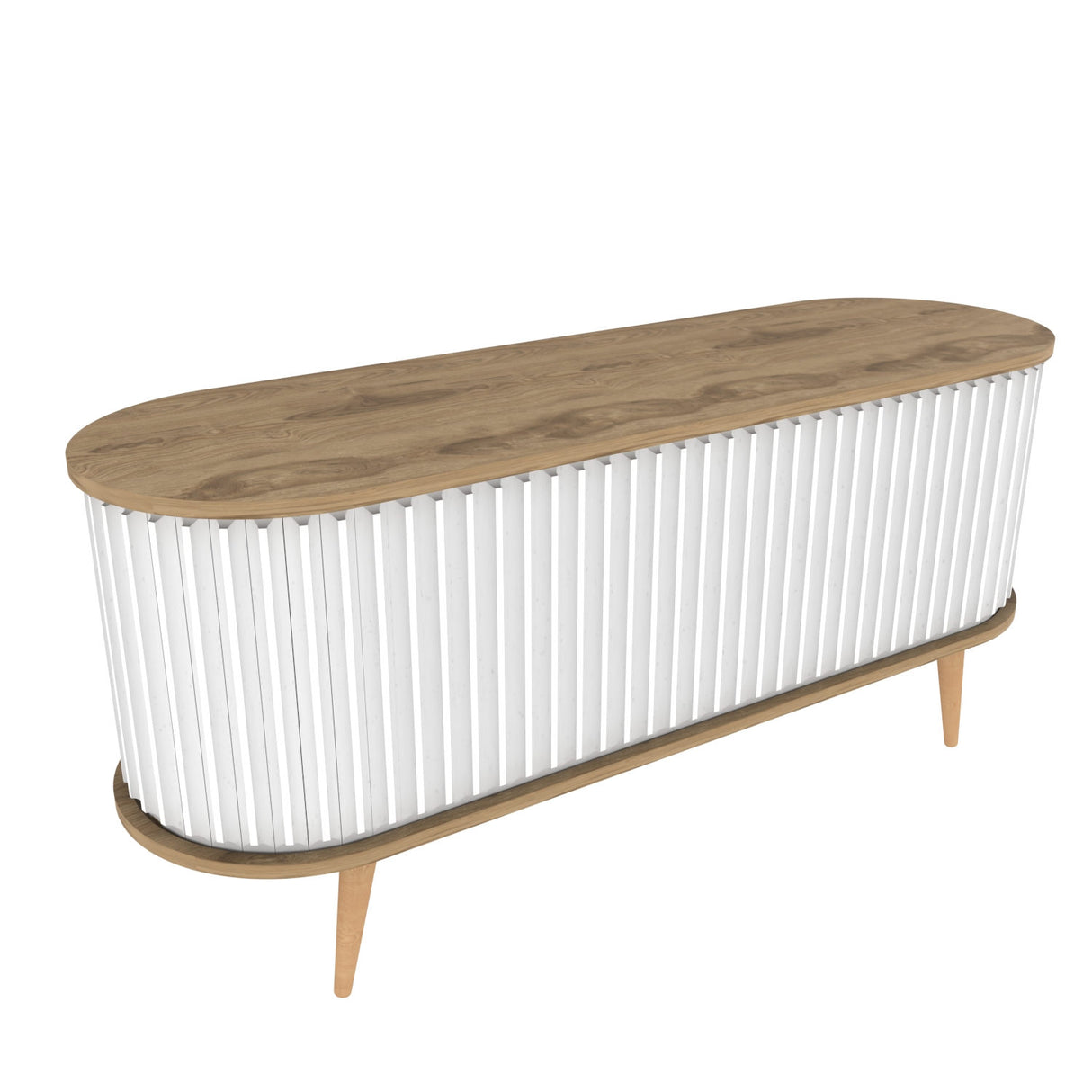 TV Meubels - TV Meubel Stor Eik Wit Melamine 140x64x43 cm - Dimehouse
