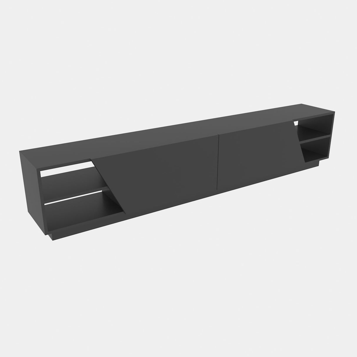 TV Meubels - TV Meubel Rhodes Antraciet Melamine 240x47,4x37,1 cm - Dimehouse