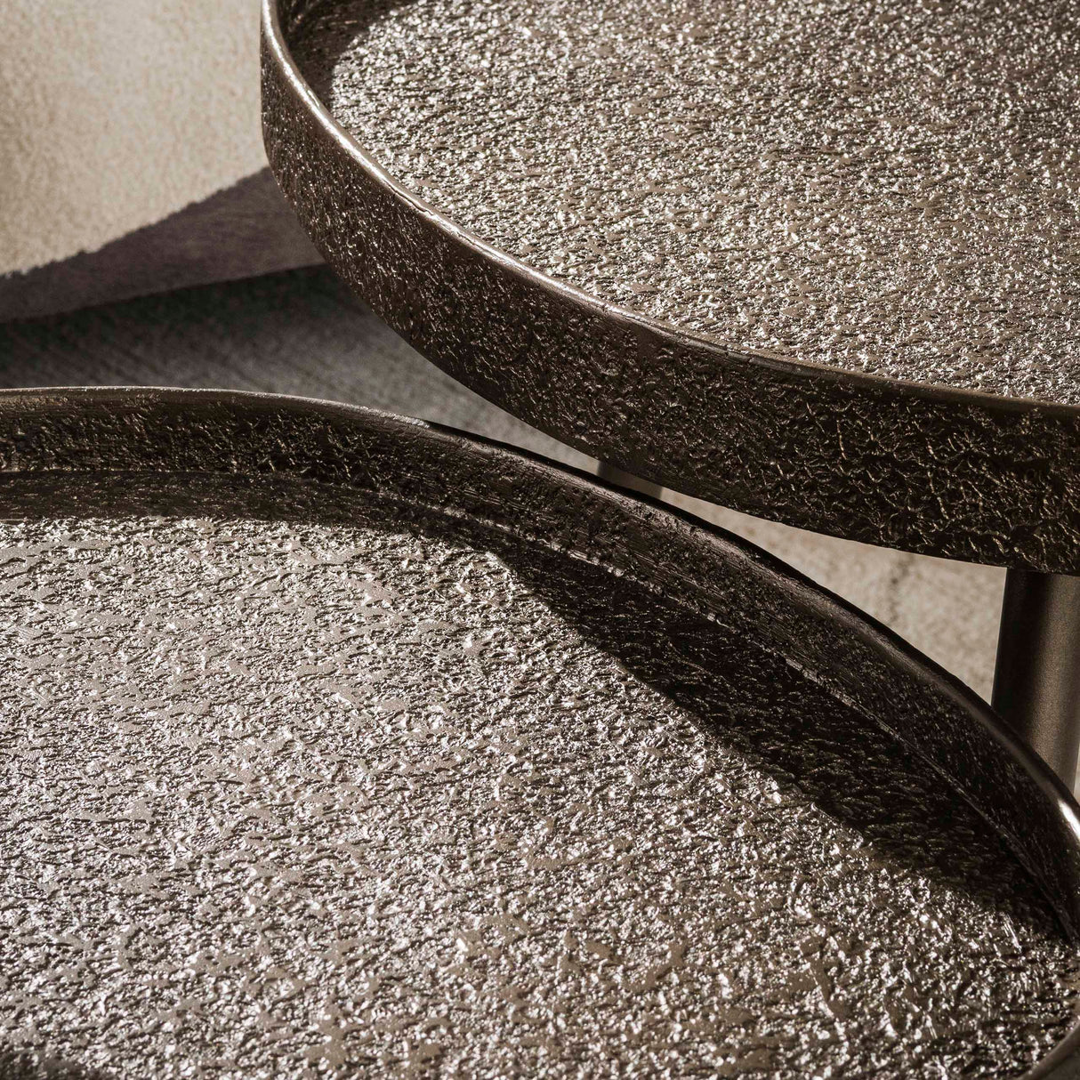 Luna Triangle coffee table set 2 bronze 80x60 cm