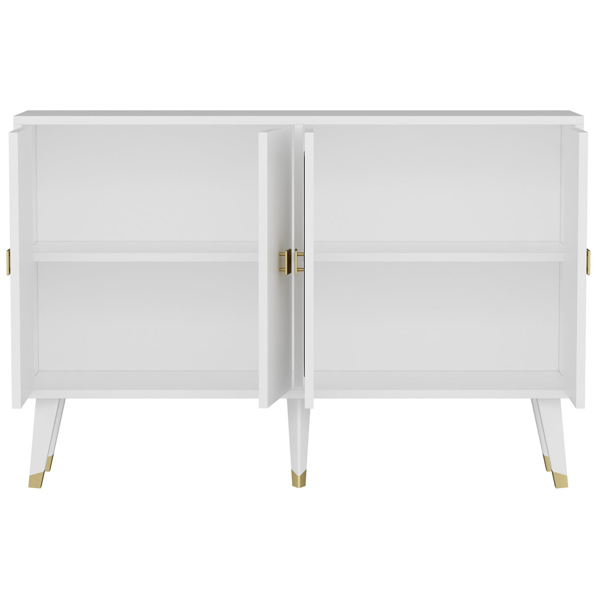 Ansel wall table white with gold 120 cm White/gold Melamine coated furniture board