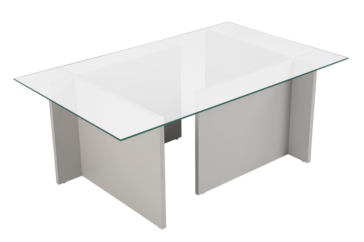 Rectangular Modern Coffee Table Vetroni Gray - Glass - 105x65 cm